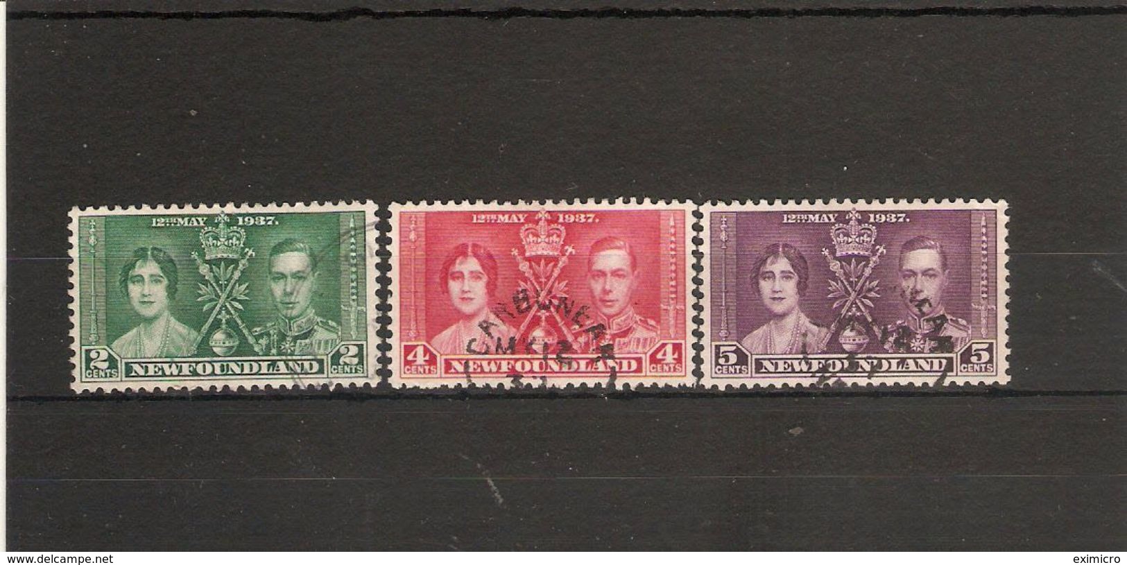 NEWFOUNDLAND 1937 CORONATION SET SG 254/256 FINE USED - 1908-1947