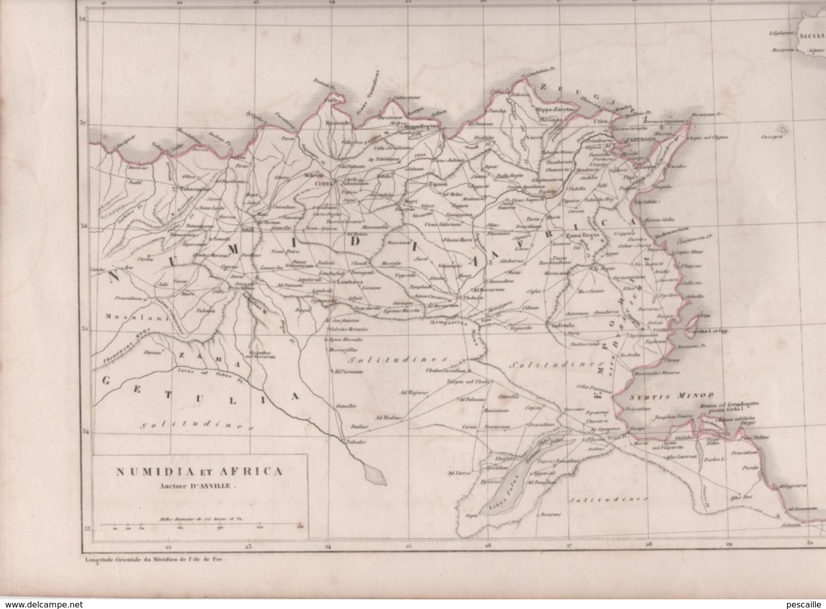 2 CARTES HISPANIA / NUMIDIA ET AFRICA Auctore D'ANVILLE DRESSEES PAR L. DUSSIEUX 1850 - ANTIQUITE - Landkarten