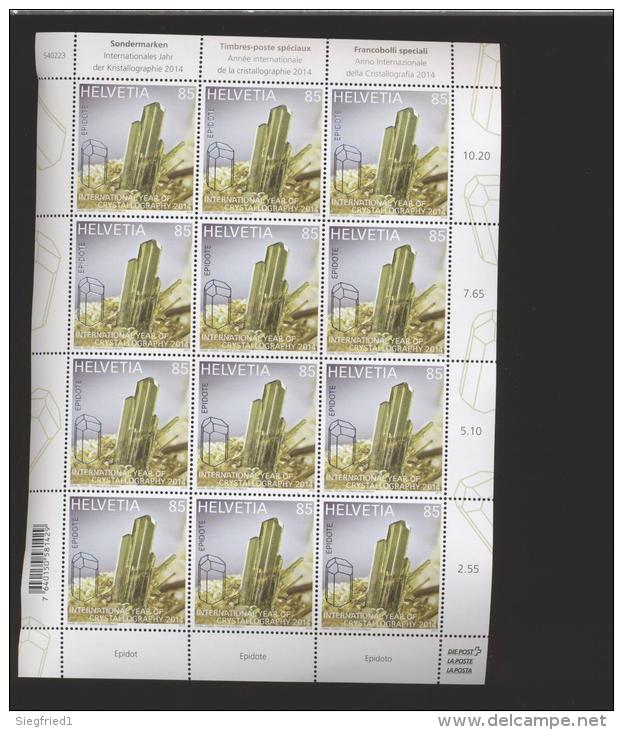 Schweiz **  2334-2335  Kristalle Neuheiten März 2014 Kleinbogen Ungefaltet - Unused Stamps
