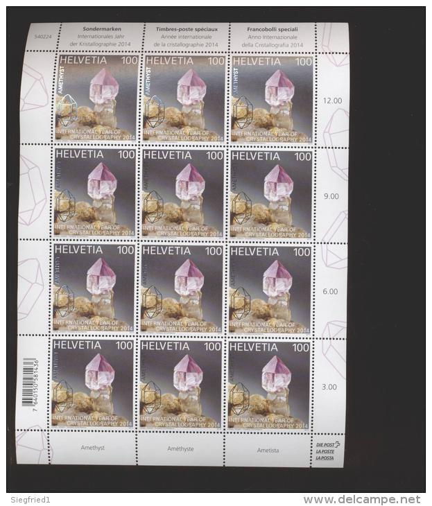 Schweiz **  2334-2335  Kristalle Neuheiten März 2014 Kleinbogen Ungefaltet - Unused Stamps