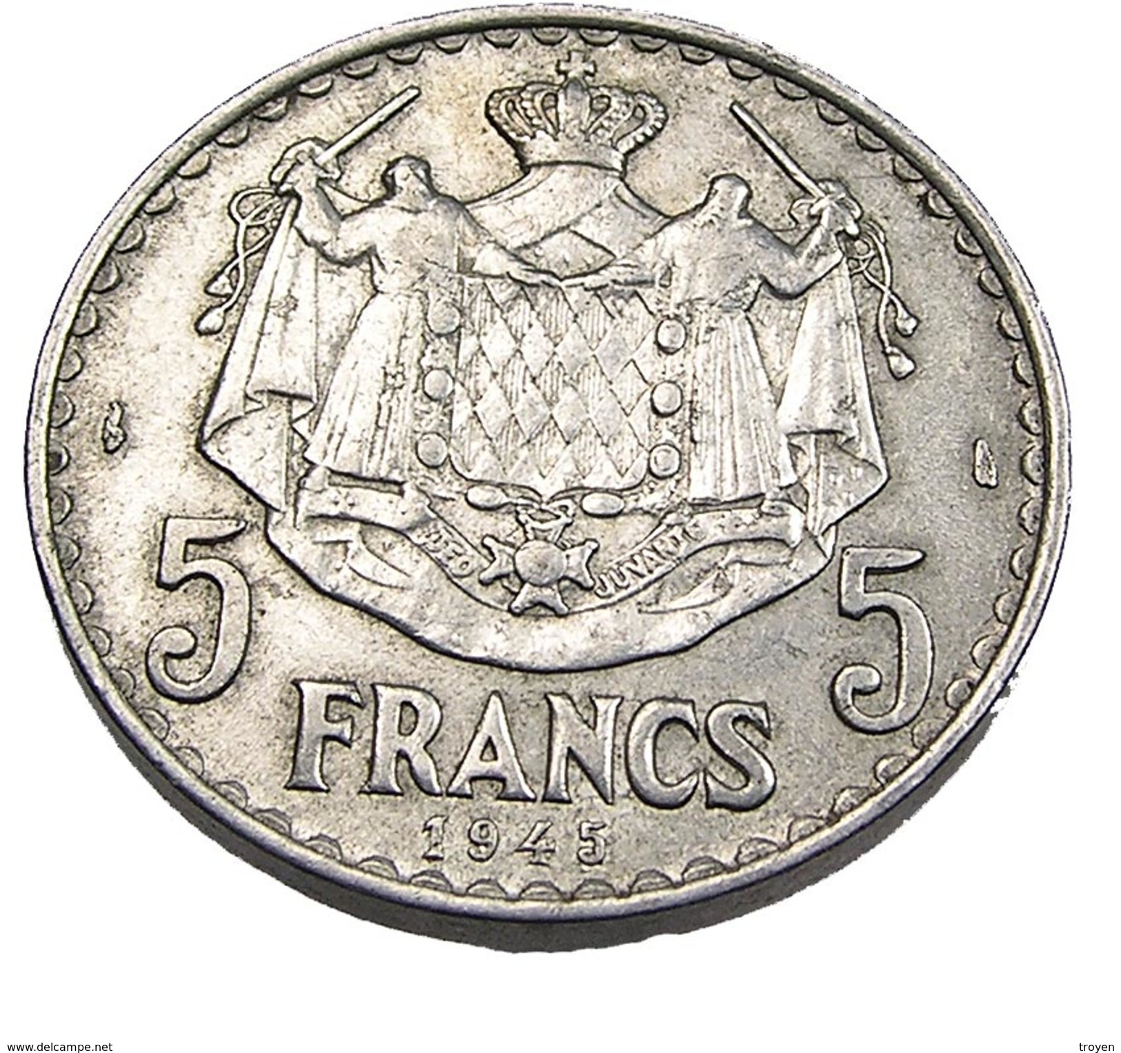 5 Franc - Monaco - 1945 - Alu - TB+ - - 1922-1949 Louis II