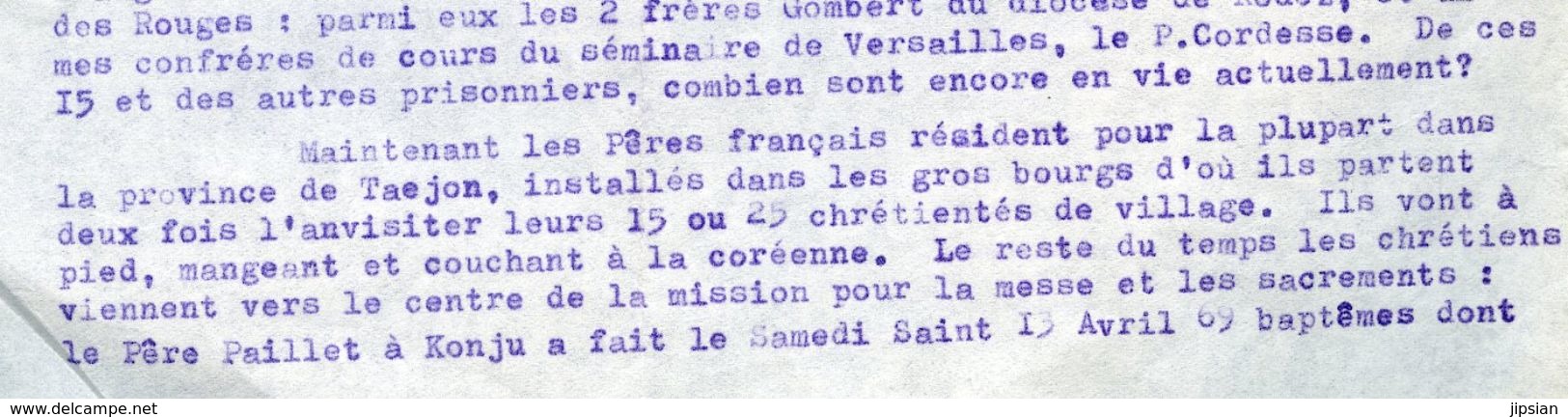 Guerre de Corée Authentique récit autographe Journal de Route par l' Aumonier Capitaine Gombert en 1952