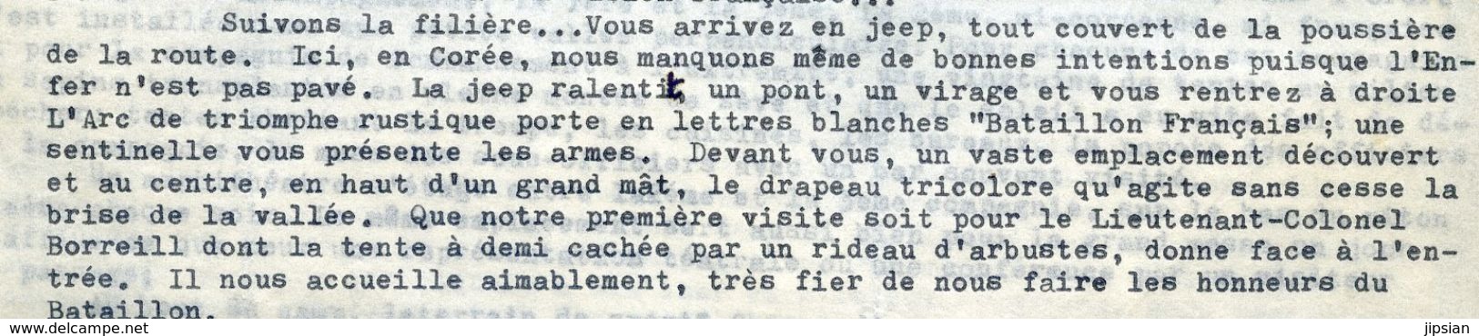 Guerre de Corée Authentique récit autographe Journal de Route par l' Aumonier Capitaine Gombert en 1952