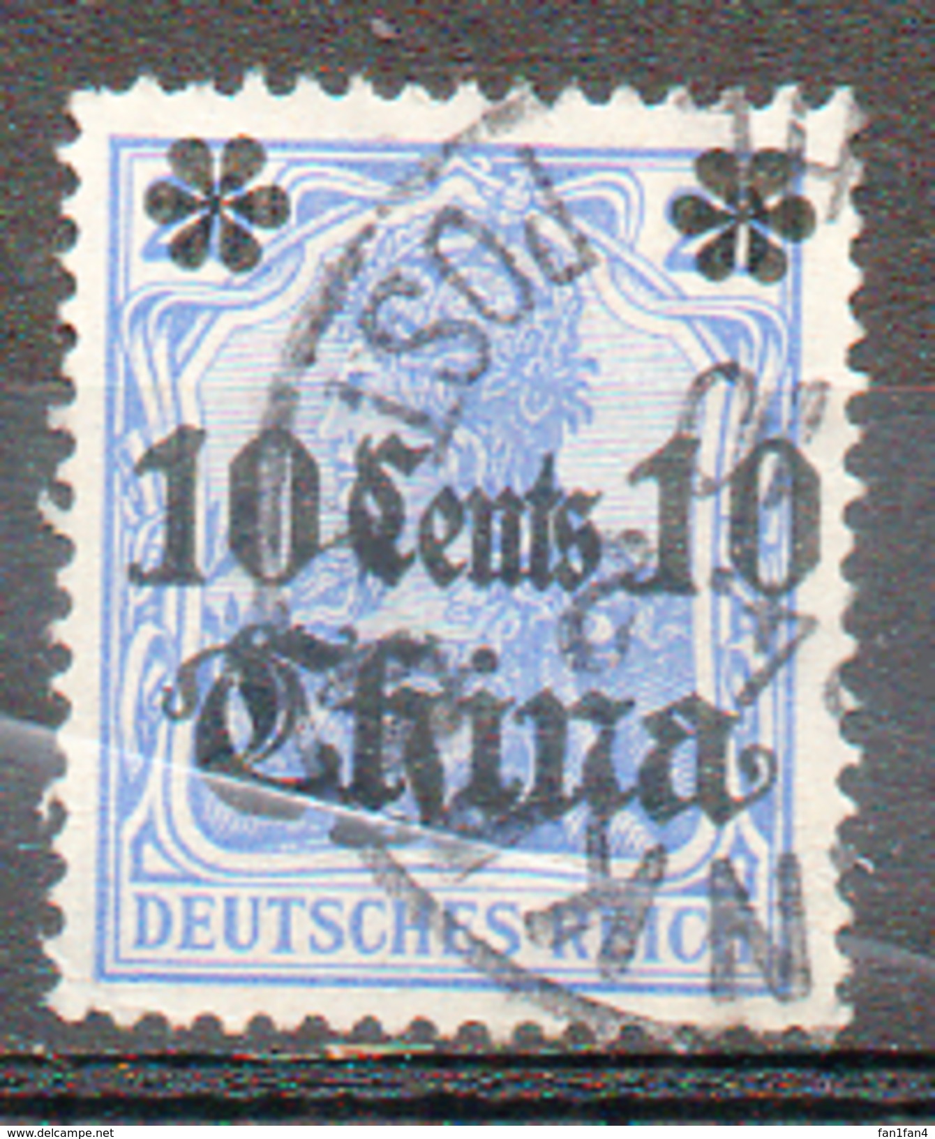 ASIE - (CHINE) - (Bureaux Allemands) - 1905 - N° 42 - 10 C. S. 20 P. Bleu-violet - (Surchargé :  * 10 Cent 10 * China) - Usati