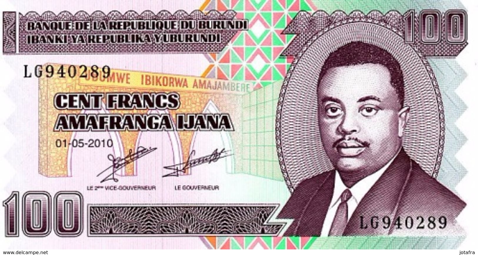 Burundi 2010, 100 Francos (UNC) - CF3059 - Burundi