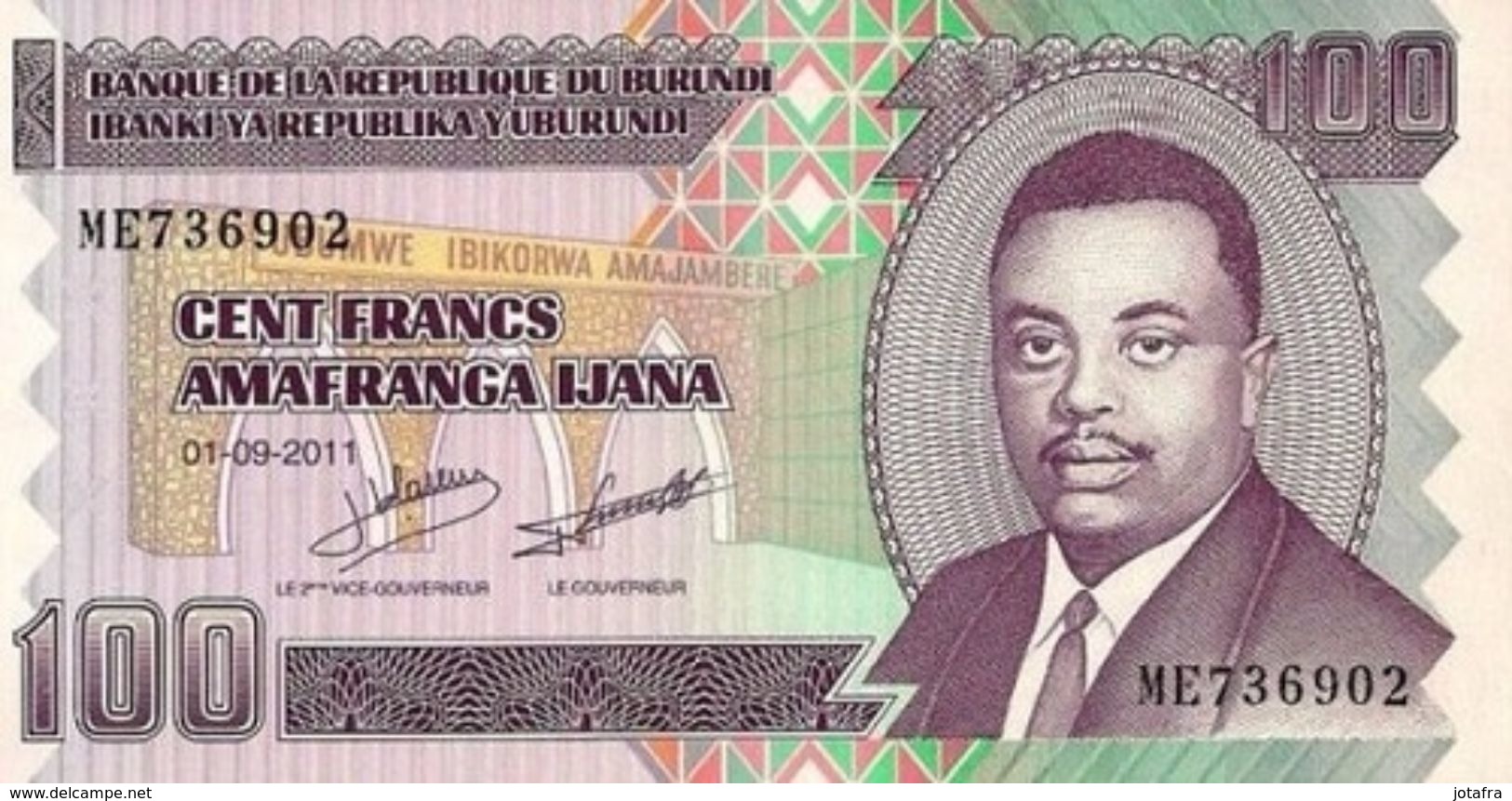 Burundi 2011, 100 Francos (UNC) - CF2267 - Burundi