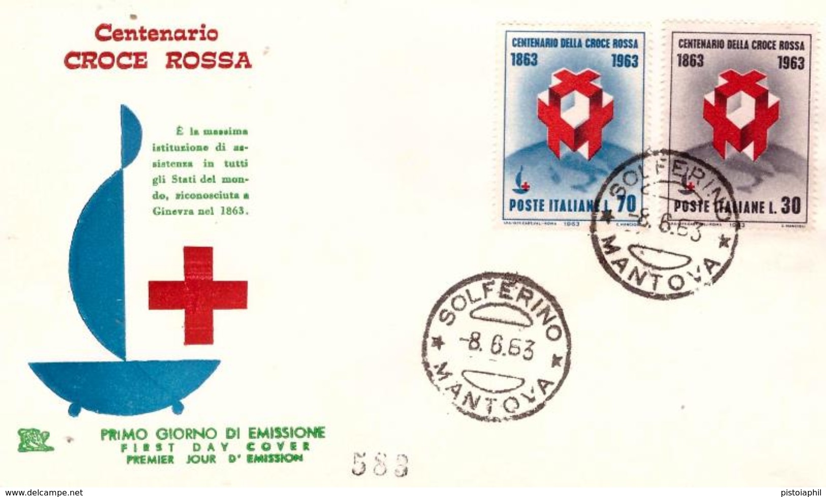 Fdc Chimera : CROCE ROSSA 1963 ; No Viaggiata; A_Solferino - FDC