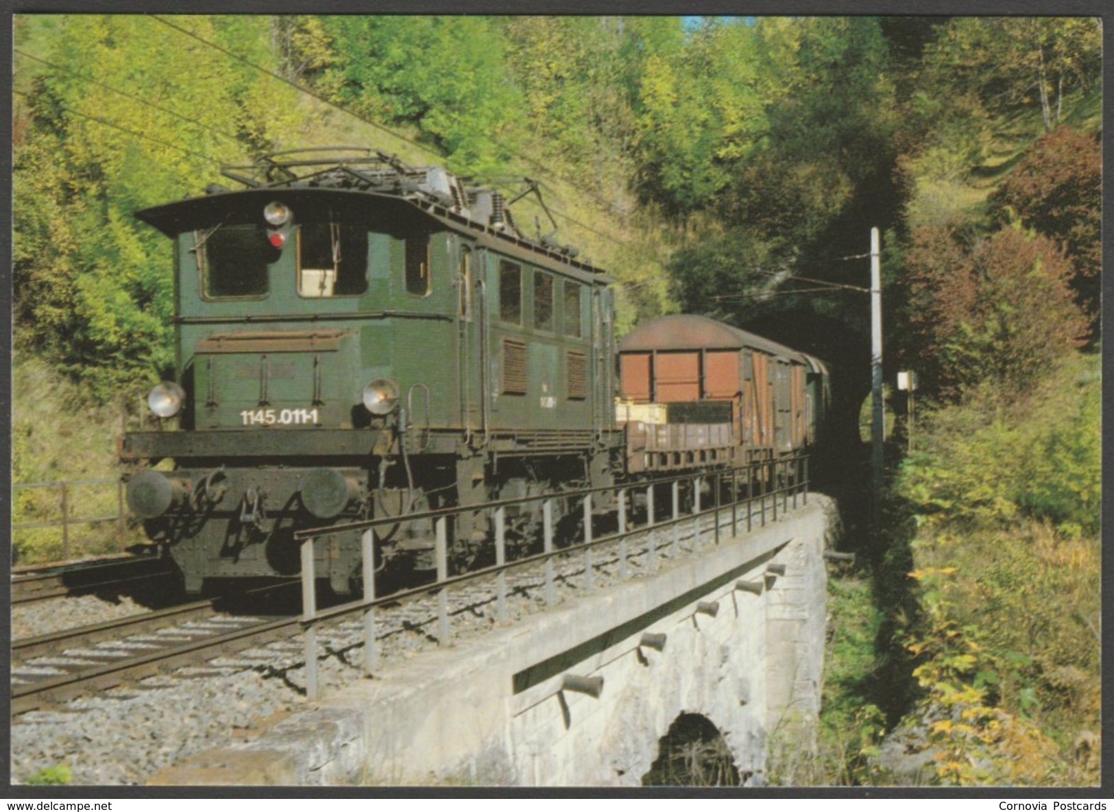 Österreichischen Bundesbahnnen Elektro-Güterzuglokomotive 1145.011-1 - Reiju Postcard AK - Trains