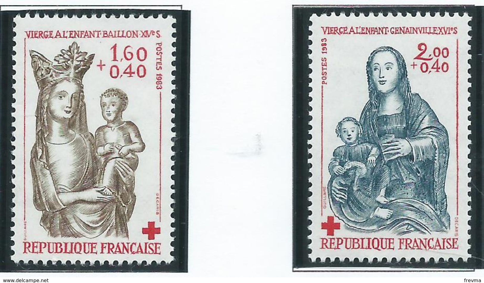 Timbre France Neuf ** N° 2295-96 - Red Cross