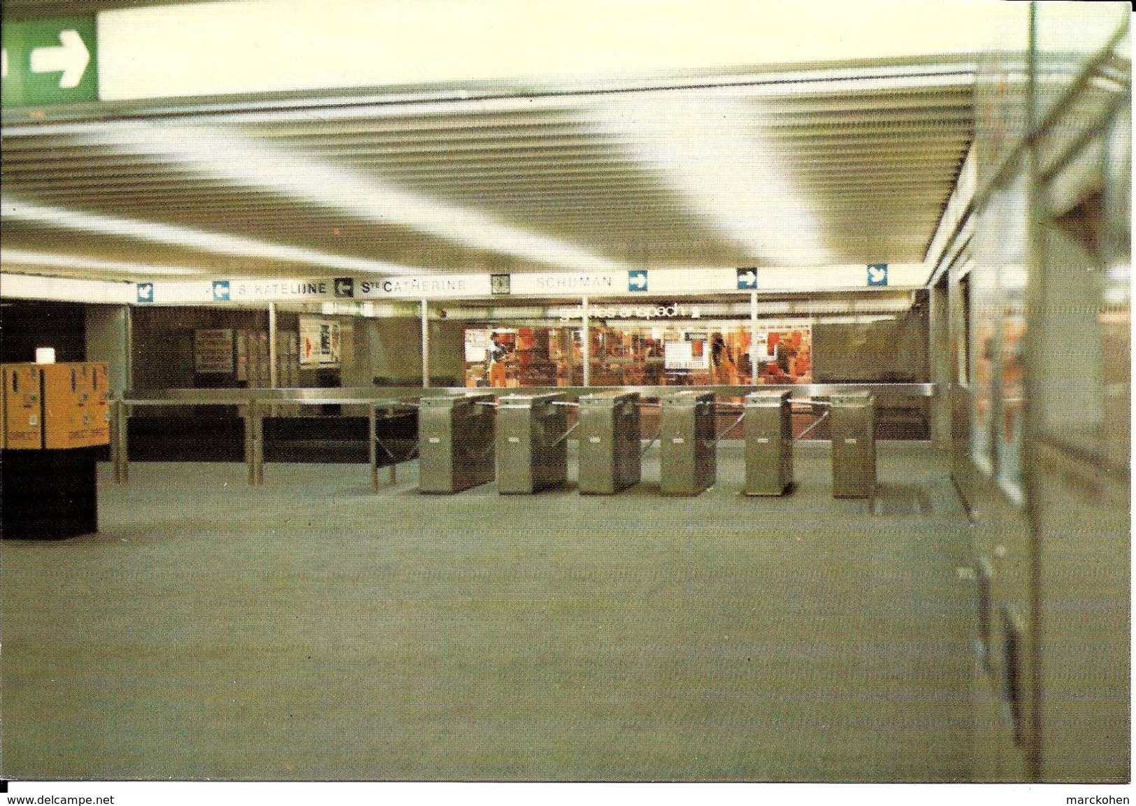 Bruxelles (1000) : Métro De Bruxelles, En Version Prémétro - Ligne 1, Station De Brouckère - Mezzanine. CPSM. - Transport Urbain Souterrain