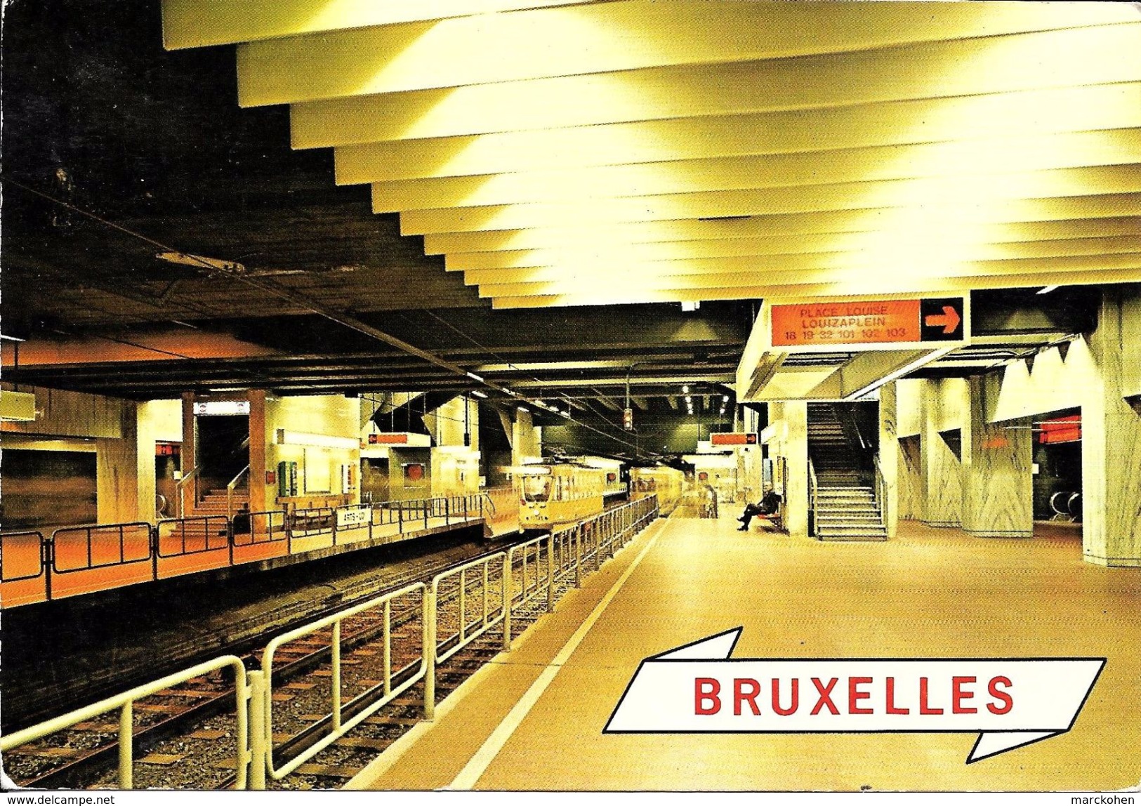 Bruxelles (1000) : Métro De Bruxelles, En Version Prémétro - Ligne 2, Station Louise. CPSM. - Nahverkehr, Unterirdisch