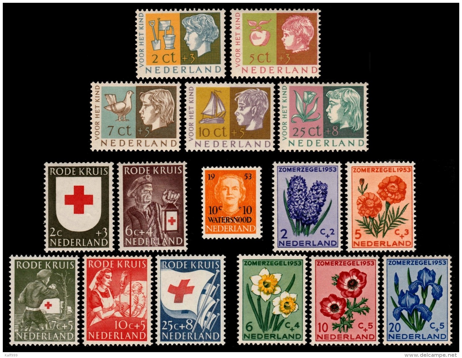 ~~~ Netherlands 1953 - Complete Year Set / Compleet Jaar - NVPH 601/616  ** MNH CV 68.50 Euro ~~~ - Komplette Jahrgänge