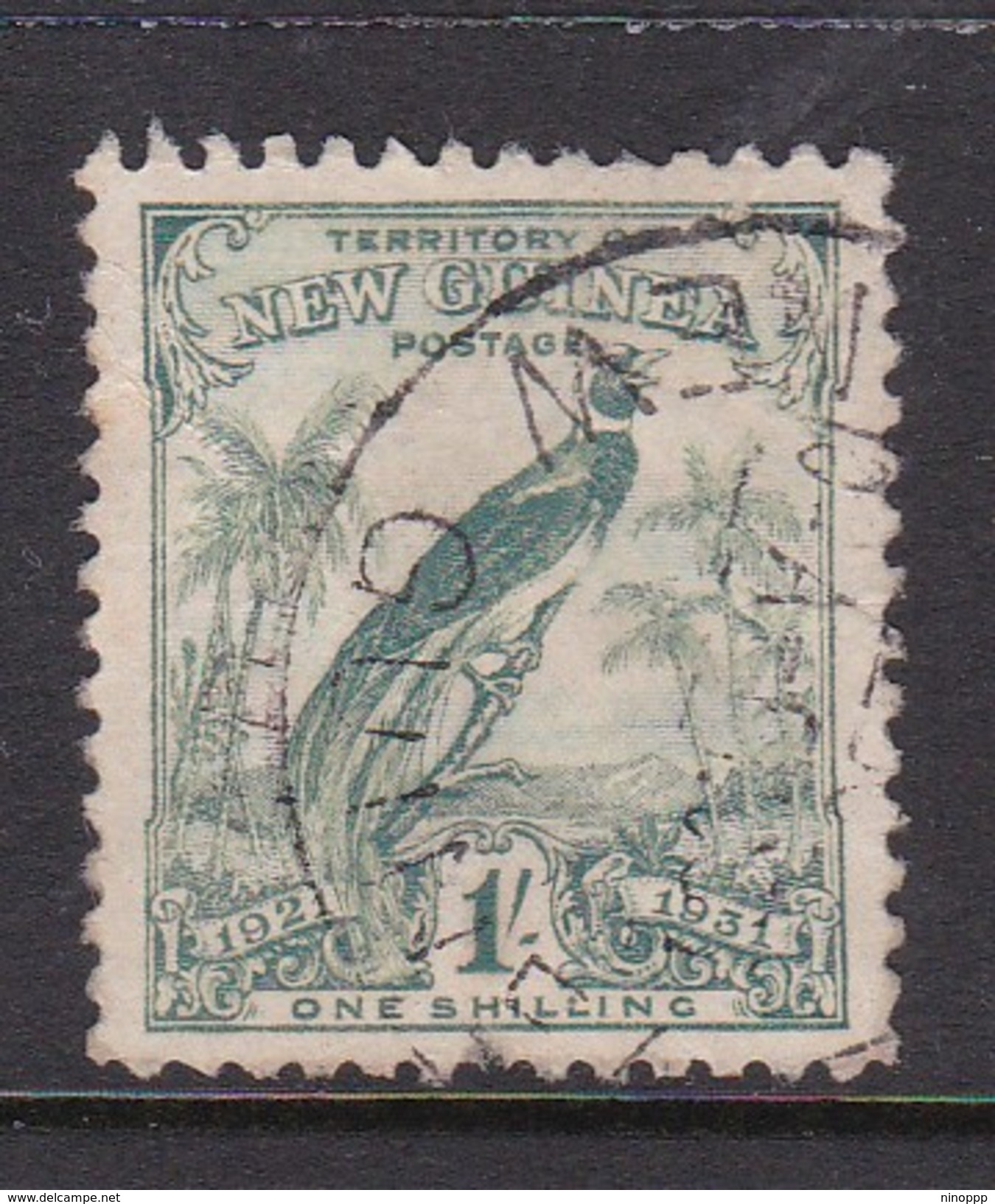 New Guinea SG 158 1931 Raggiana Bird Dated One Shilling Pale Blue-green Used - Papua New Guinea