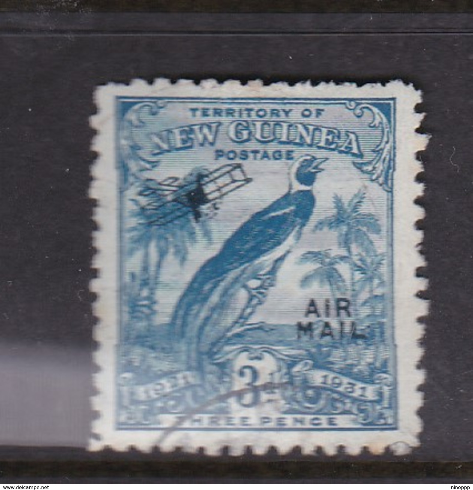 New Guinea SG 167 1931 Raggiana Bird Dated 3d Blue  Air Mail.used - Papoea-Nieuw-Guinea