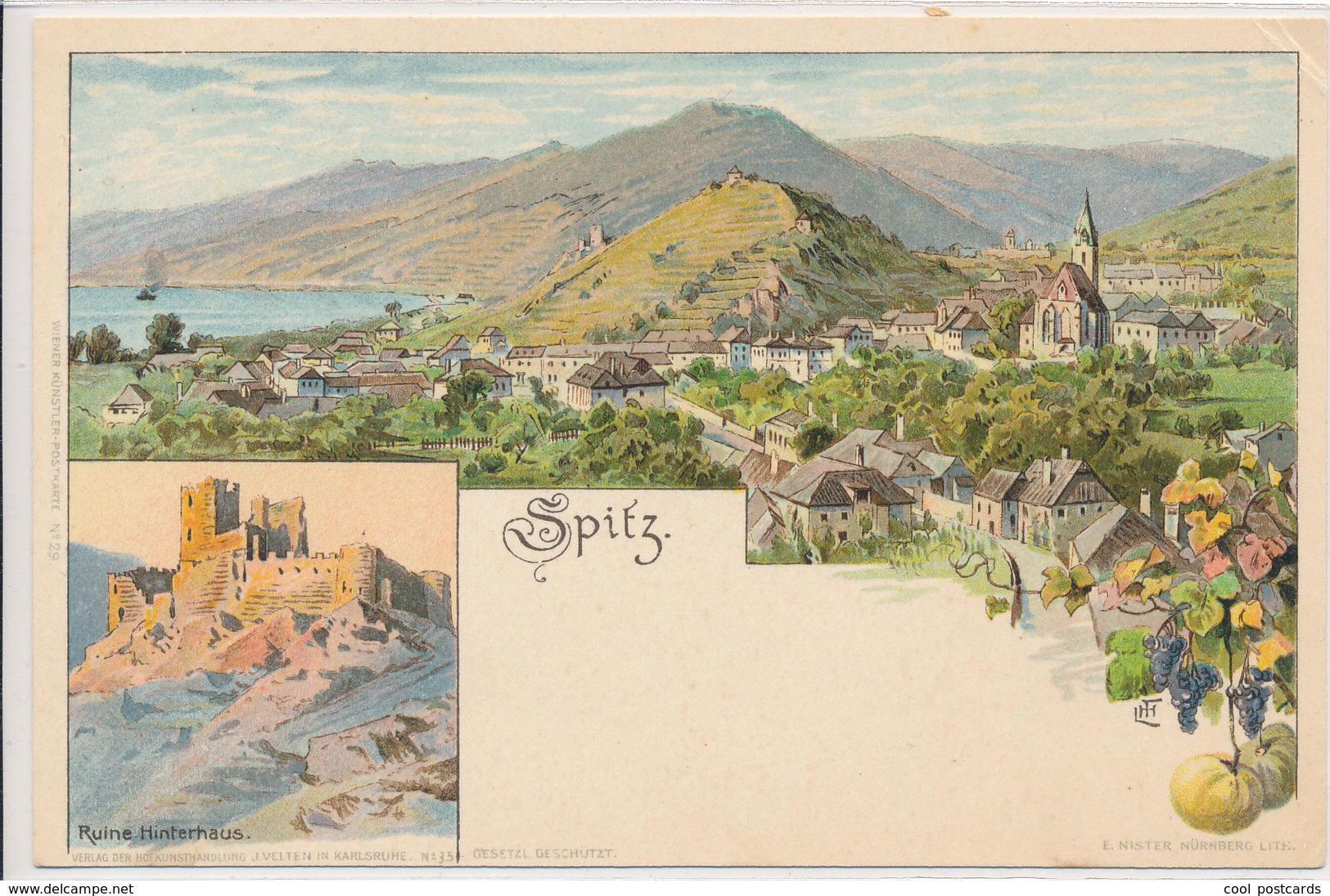 AUSTRIA, SPITZ A. D. WACHAU, NM Cond. Fine Litho PC, Unused, Pre 1904 - Wachau