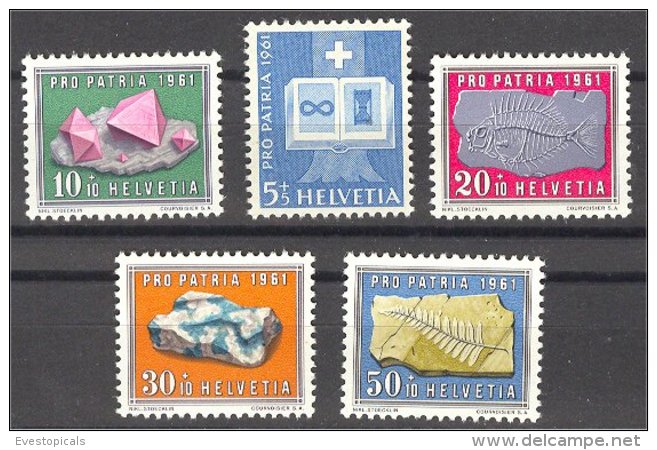 SWITZERLAND. SEMIPOSTALS 1961 MINERALS VF MNH **! - Minéraux