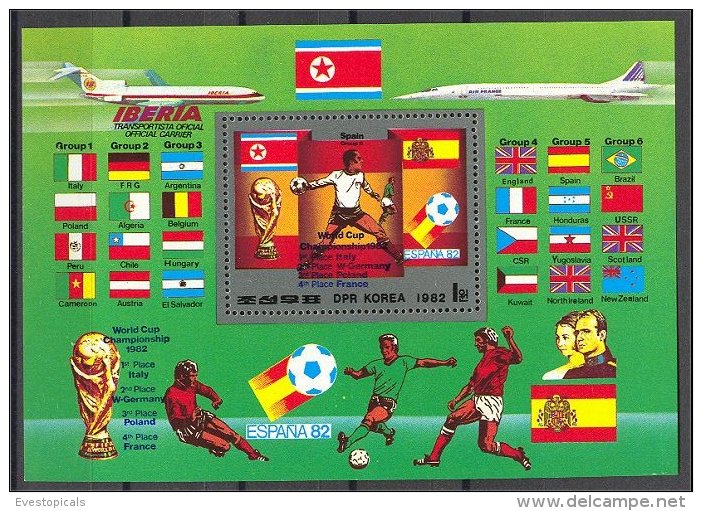 NORTH KOREA, SOUVENIR SHEET ""ESPANA 1982"" SOCCER, MNH - 1982 – Spain