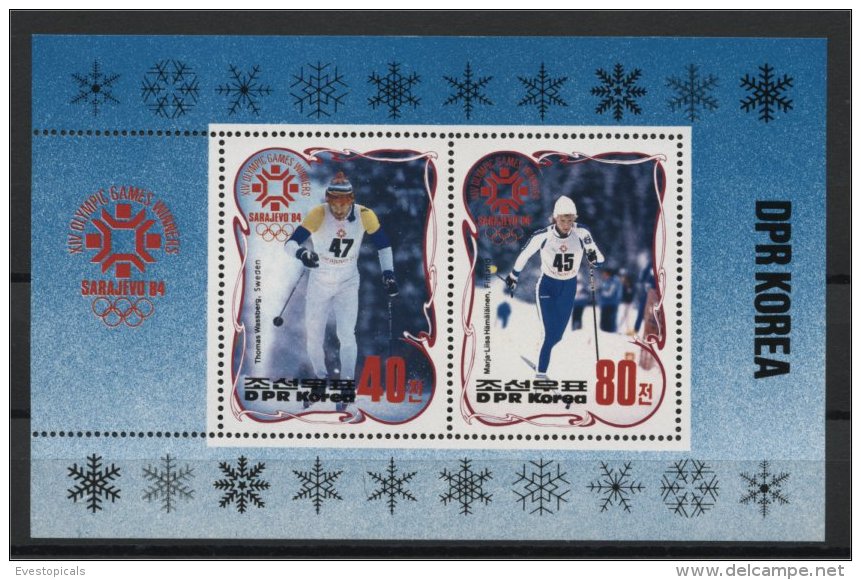 NORTH KOREA, SOUVENIR SHEET 1984 OLYMPIC GAMES SARAJEVO - Corée Du Nord