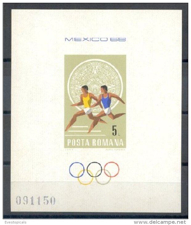 ROMANIA, SHEETLET OLYMPIC GAMES MEXICO 1968, NH - Zomer 1968: Mexico-City