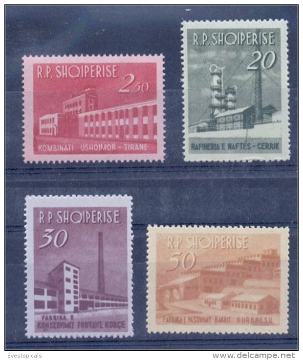 ALBANIA, DEFINITVES ""INDUSTRIAL BUILDINGS"" 1963,  MNH SET! - Albanie