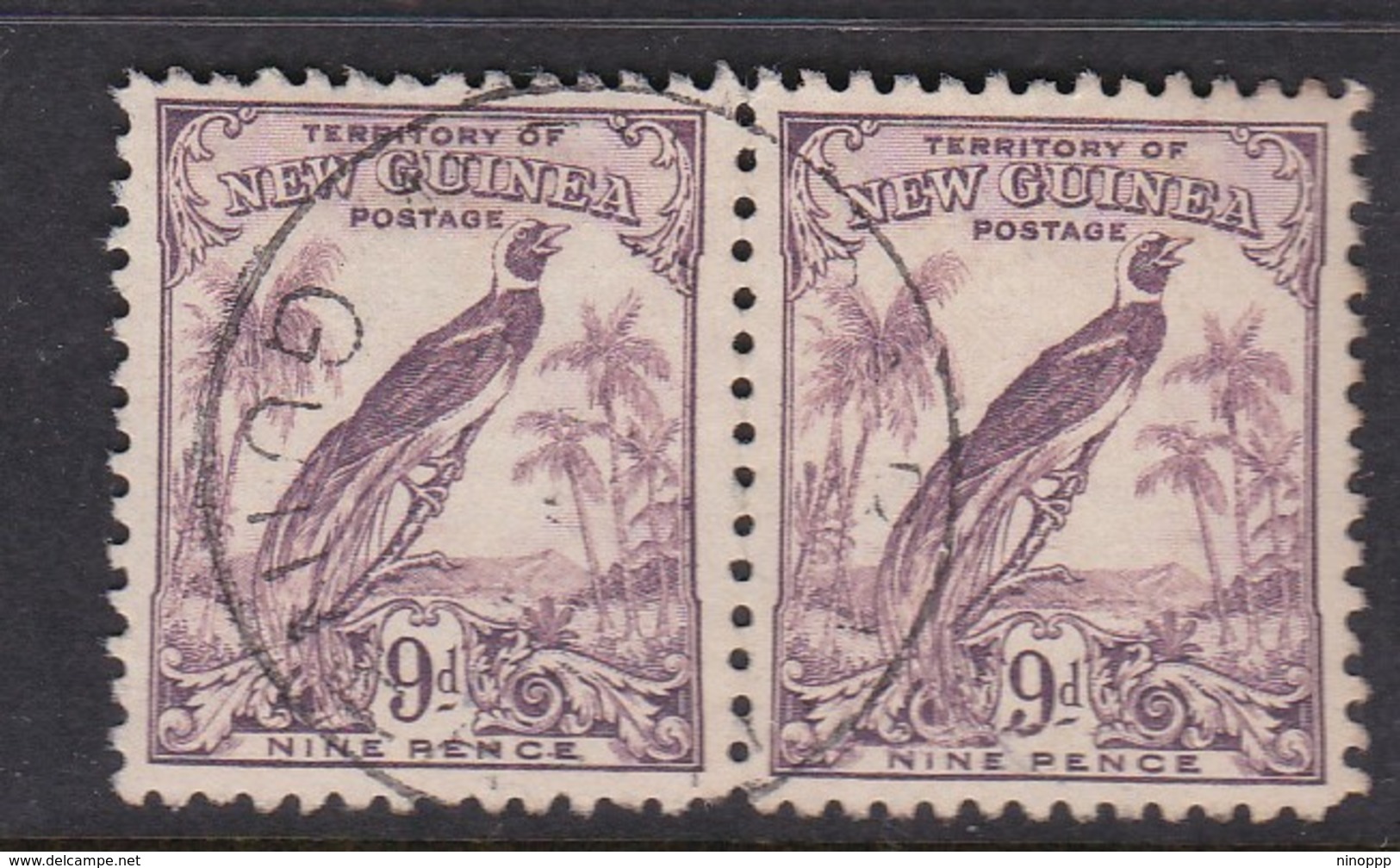 New Guinea SG 184 1931 Raggiana Bird No Date 9d Violet Pair Used - Papua New Guinea