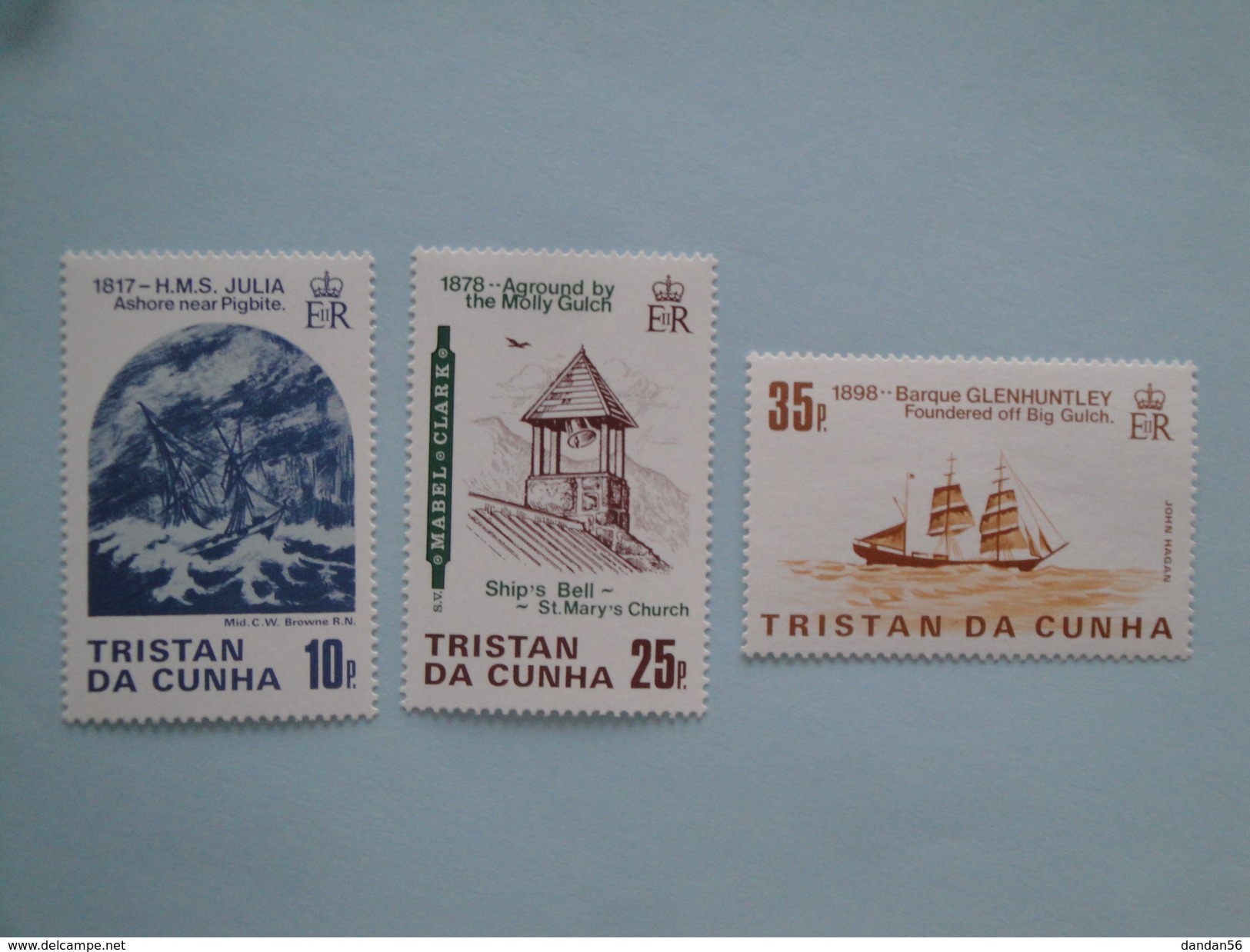 1985 Tristan Da Cunha Yvert 366/8 ** Bateaux Ships Scott Xx  Michel 381/3  SG 386/8 Shipwrecks - Tristan Da Cunha