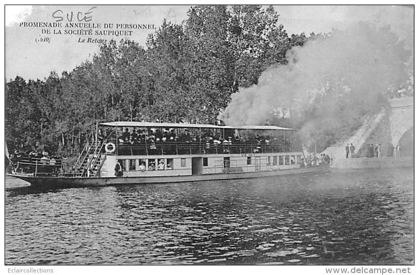 Sucé       44           Les Bords De L'Erdre. Promenade Du Personnel De La Sté Saupiquet    (  Angle Cassé Voir Scan) - Autres & Non Classés