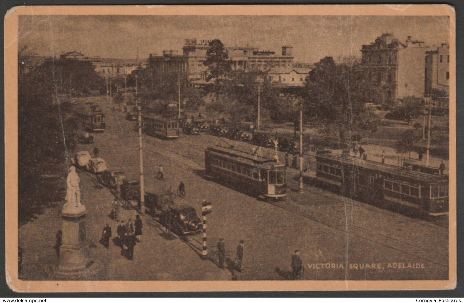 Victoria Square, Adelaide, Australia, C1940 - J.S. Postcard - Adelaide