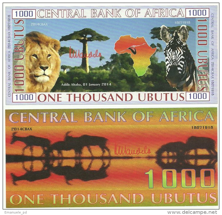 Lot 5 X Central Bank Of Africa 1000 Ubutus 2014 Fantasy Banknote - Altri – Africa