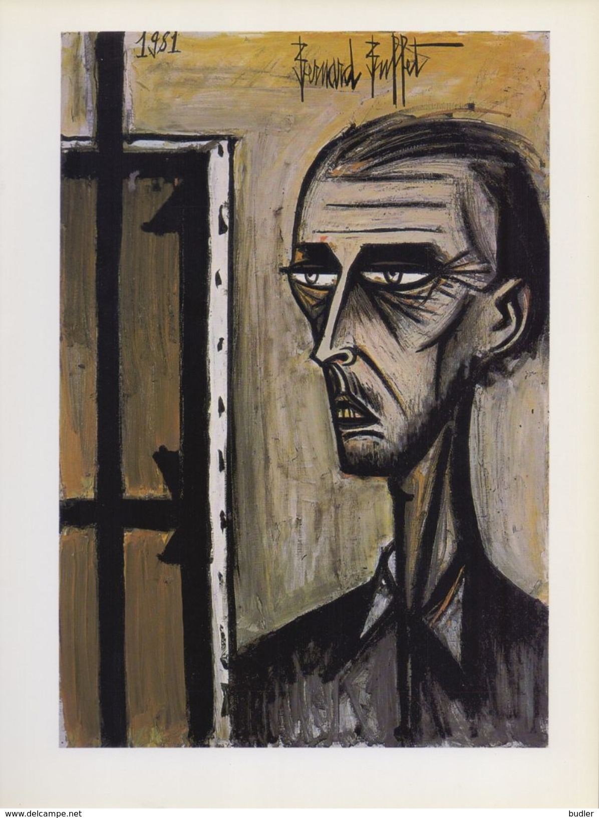 FRANCE :1981: Bernard BUFFET : § Autoportrait §  Repro Om In Te Kaderen / Repro (sur Papier Glacé) à Encadrer &ndash; 17 - Olieverf