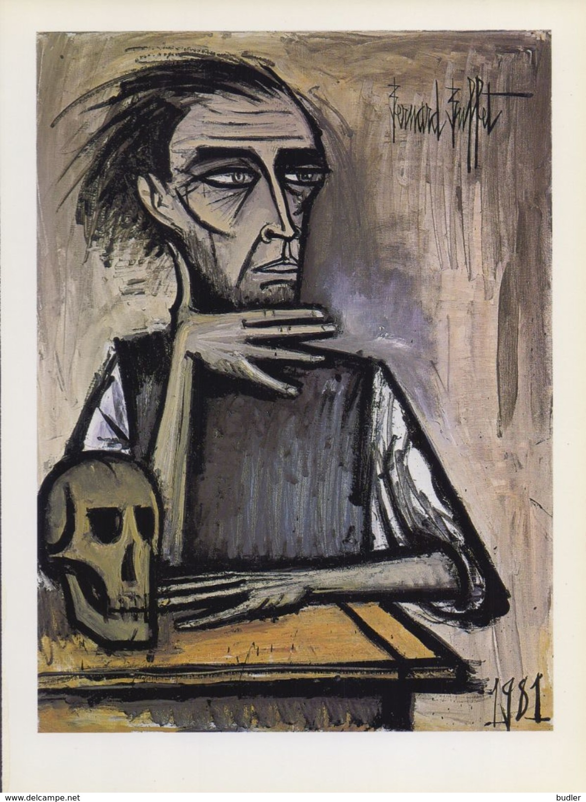 FRANCE :1981: Bernard BUFFET : § Autoportrait §  Repro Om In Te Kaderen / Repro (sur Papier Glacé) à Encadrer &ndash; 17 - Olii