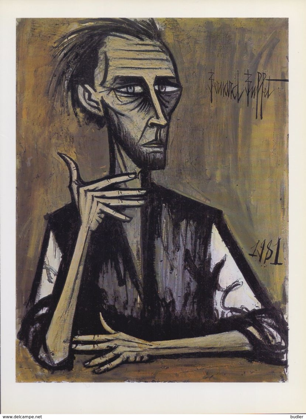 FRANCE :1981: Bernard BUFFET : § Autoportrait §  Repro Om In Te Kaderen / Repro (sur Papier Glacé) à Encadrer &ndash; 17 - Olieverf