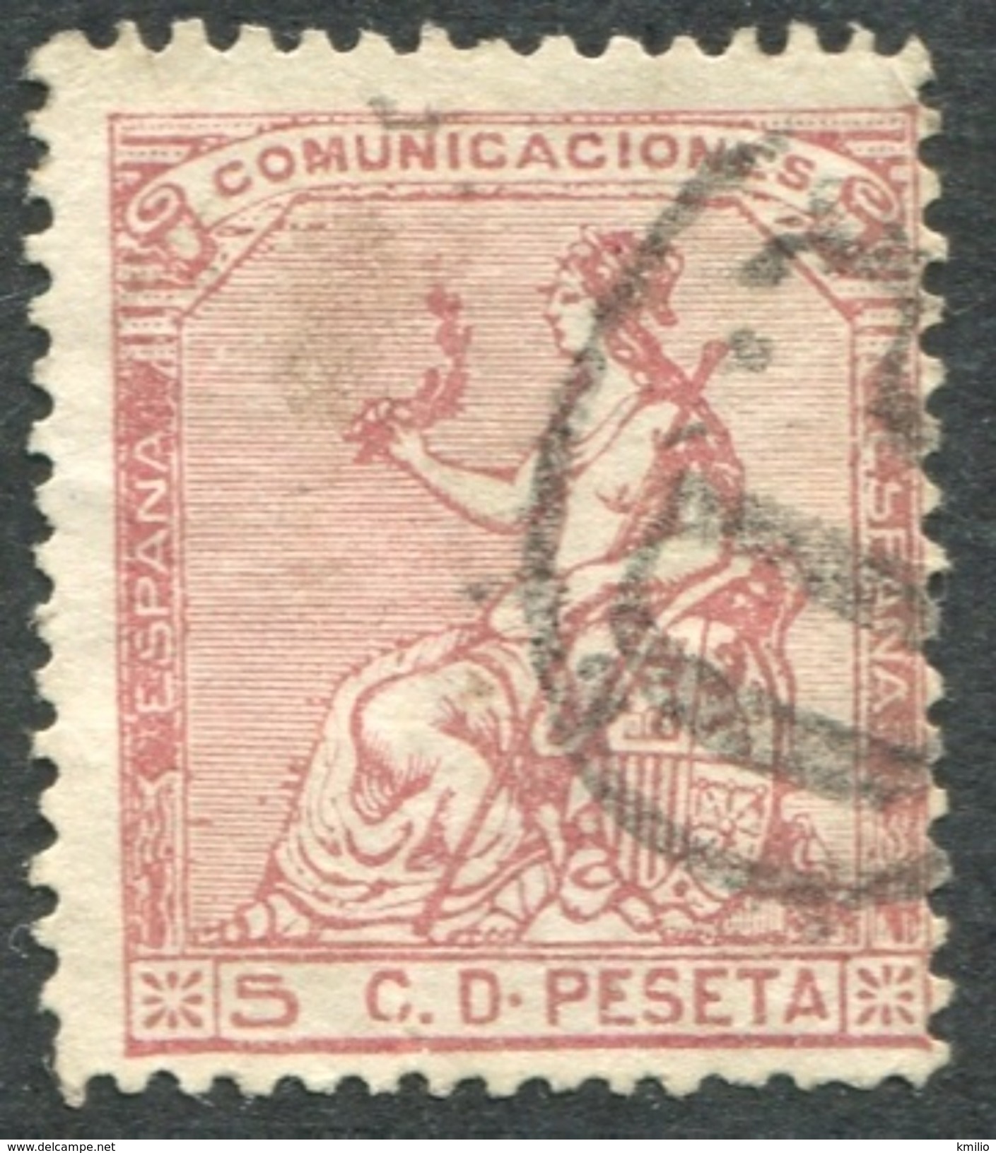 Ed 132 5 Centimos Rosa De 1873 En Usado - Gebraucht