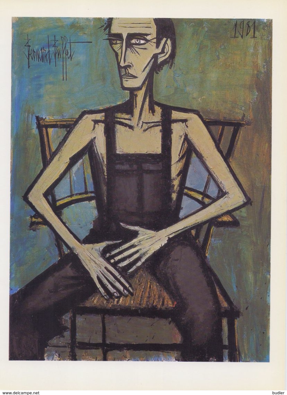 FRANCE :1981: Bernard BUFFET : § Autoportrait §  Repro Om In Te Kaderen / Repro (sur Papier Glacé) à Encadrer &ndash; 17 - Olieverf