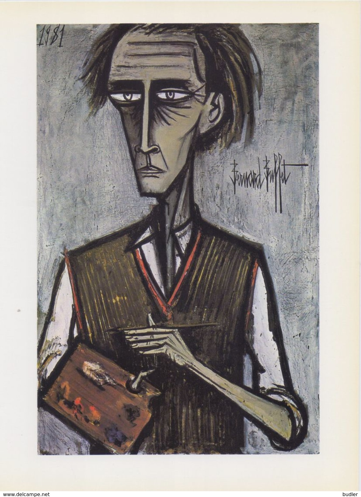 FRANCE :1981: Bernard BUFFET : § Autoportrait §  Repro Om In Te Kaderen / Repro (sur Papier Glacé) à Encadrer &ndash; 17 - Huiles