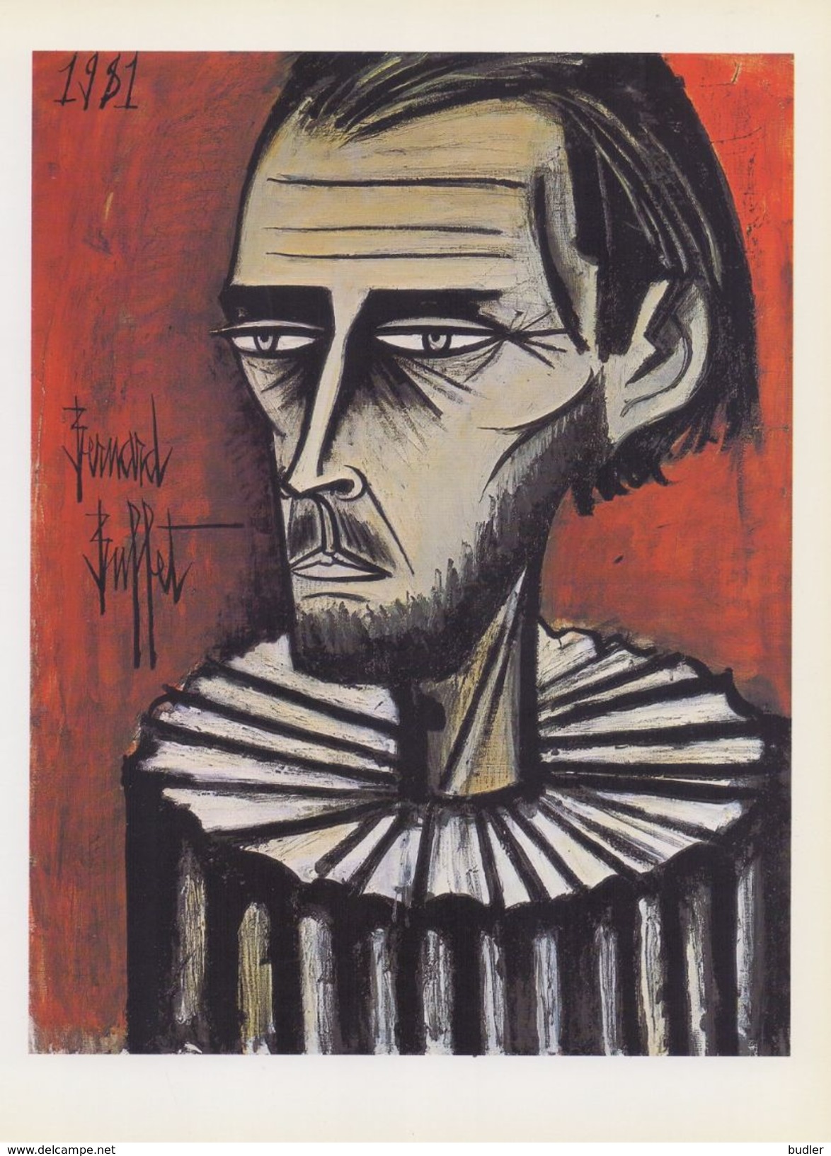 FRANCE :1981: Bernard BUFFET : § Autoportrait §  Repro Om In Te Kaderen / Repro (sur Papier Glacé) à Encadrer &ndash; 17 - Olieverf