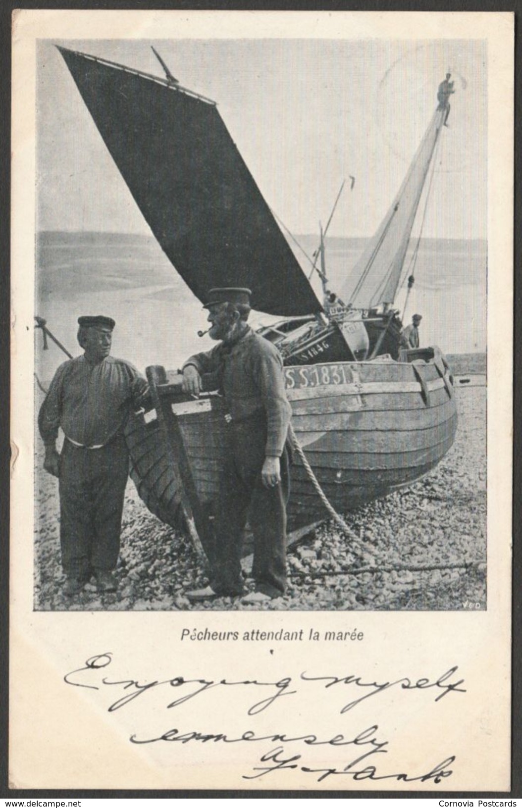 Pécheurs Attendant La Marée, Ostende - St Ives, Cornwall, 1903 - U/B Postcard - St.Ives