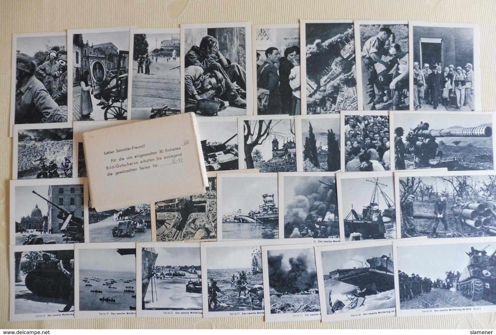 Komplette Sammlung "Der Zweite Weltkrieg Im Bild" Zigarettenbilder Eilebrecht,12 X 30 Bilder In Original Verpackungen - Sammelbilderalben & Katalogue