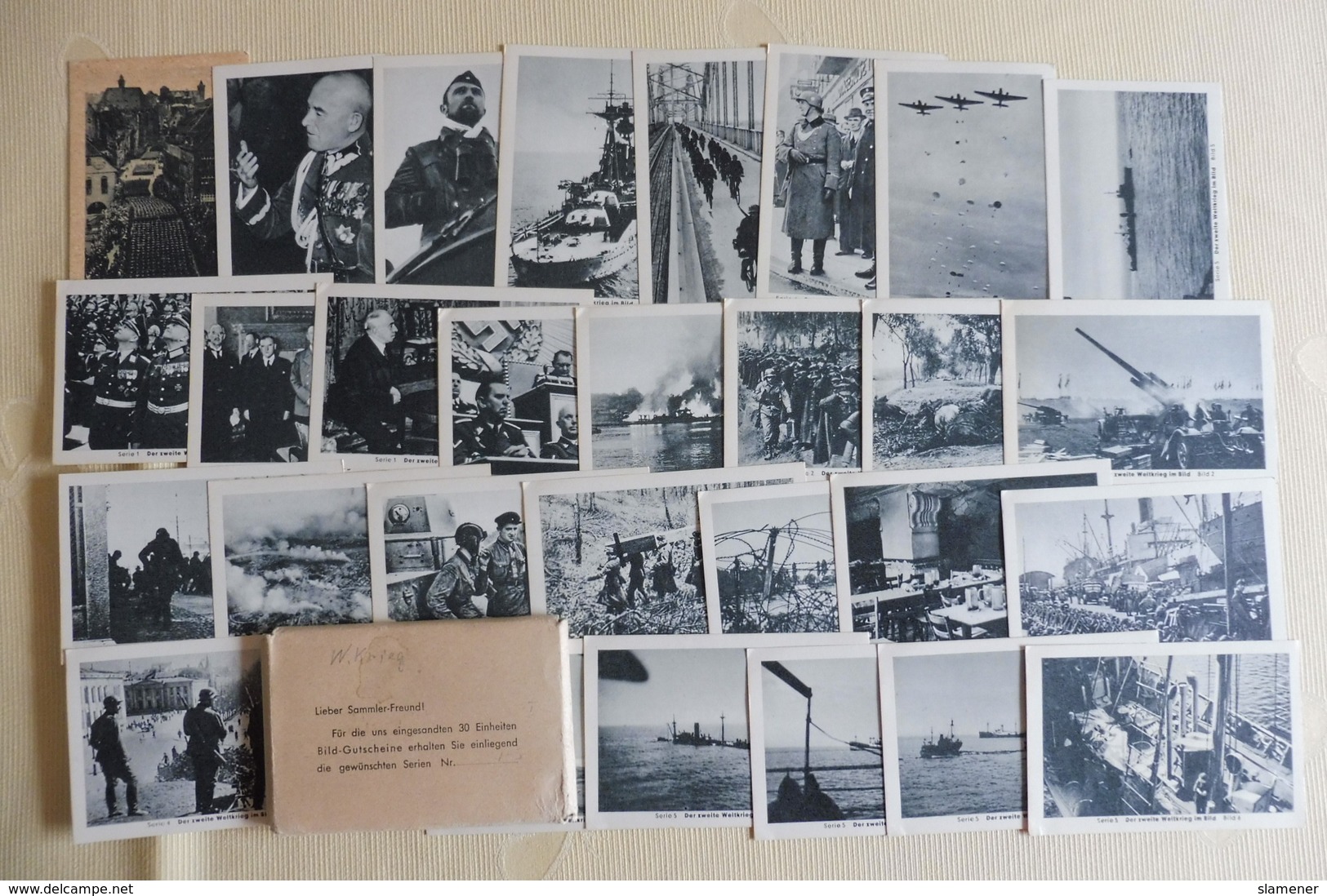 Komplette Sammlung "Der zweite Weltkrieg im Bild" Zigarettenbilder Eilebrecht,12 x 30 Bilder in original Verpackungen