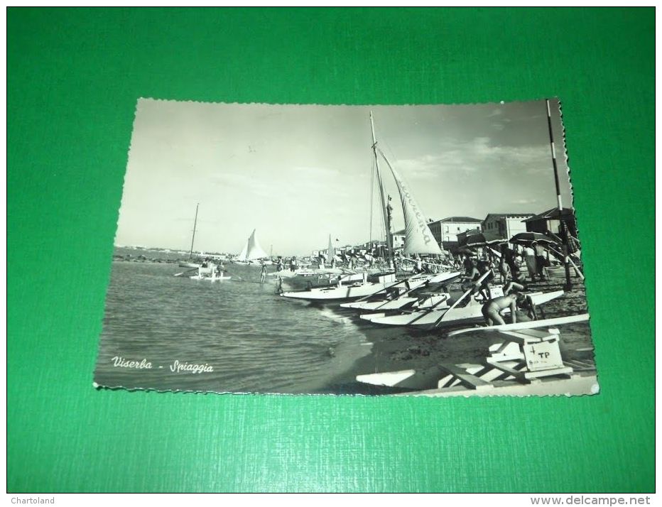 Cartolina Viserba - Spiaggia 1955 ++ - Rimini