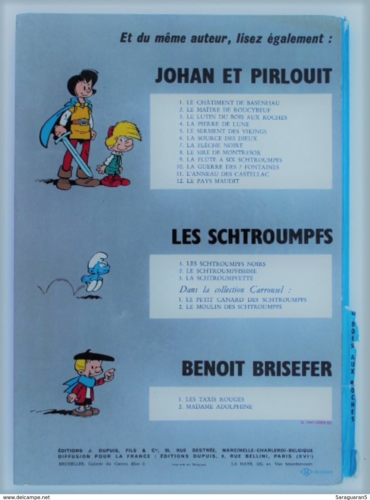BD JOHAN ET PIRLOUIT - 3 - Le Lutin Du Bois Aux Roches - Rééd. 1967 - Johan Et Pirlouit