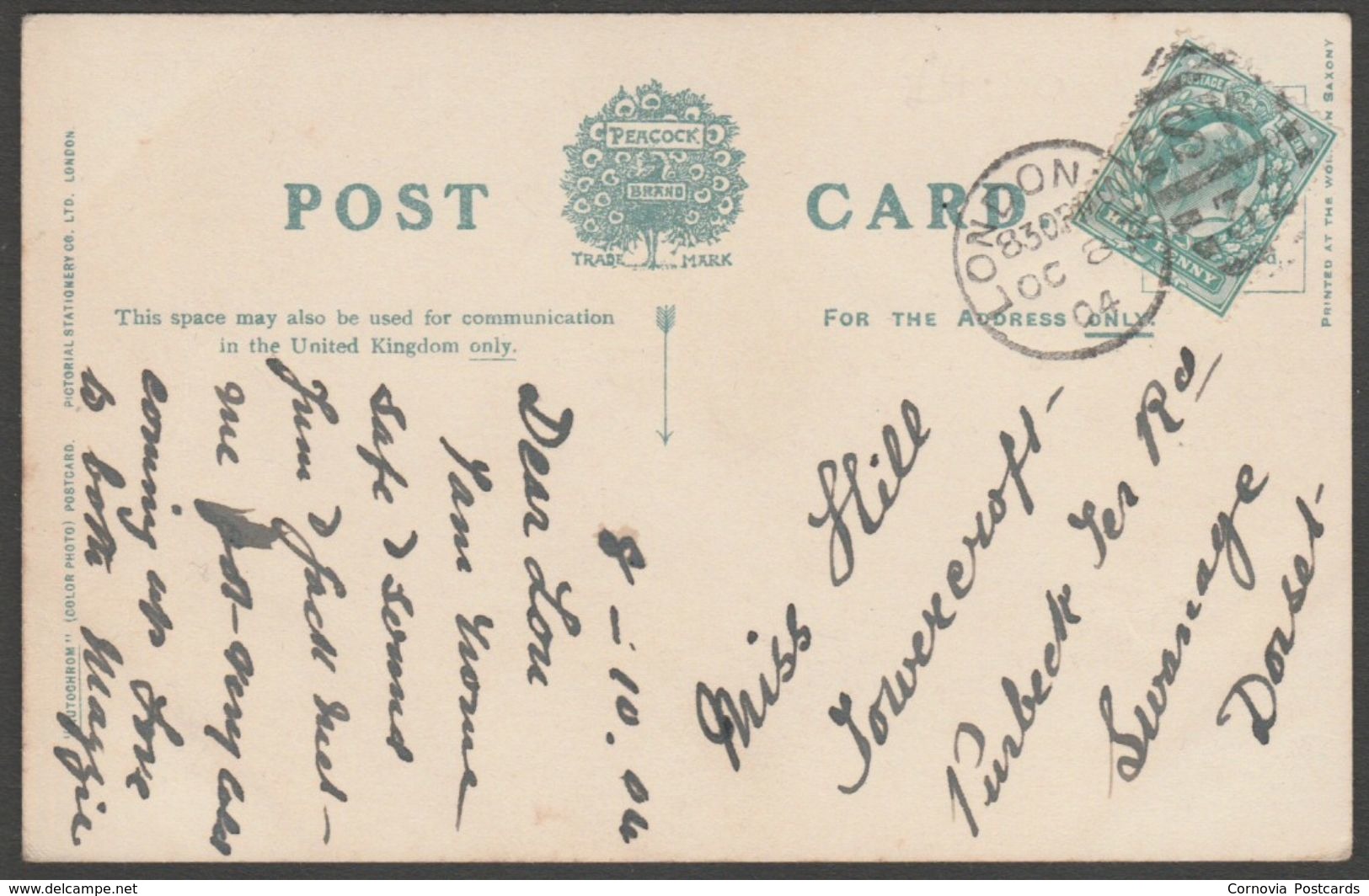 Old Post Office, Lee, Devon, 1904 - Peacock Postcard - Other & Unclassified