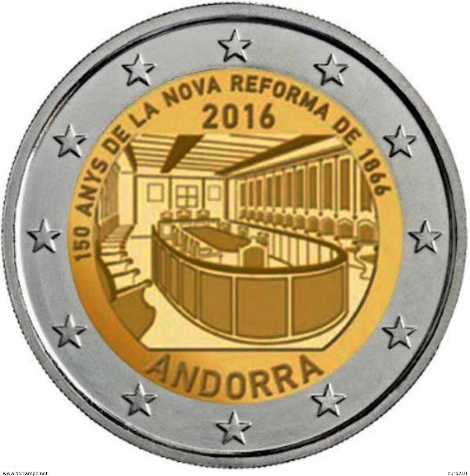 ANDORRE - 2 Euro 2016 - Nouvelle Réforme - Andorre