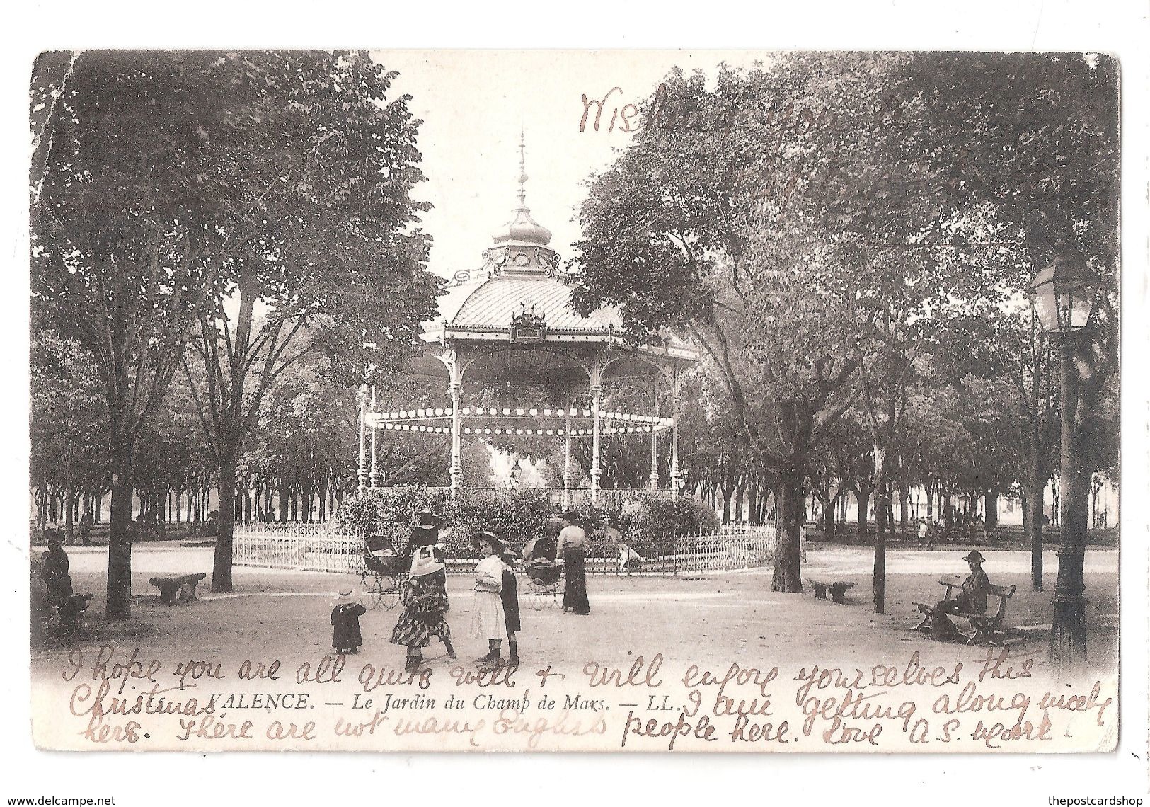 CPA 26 Valence Bandstand Kiosque De Musiqueet Crussol Le Jardin Du Champ De Mars Achetez Immediatement - Valence