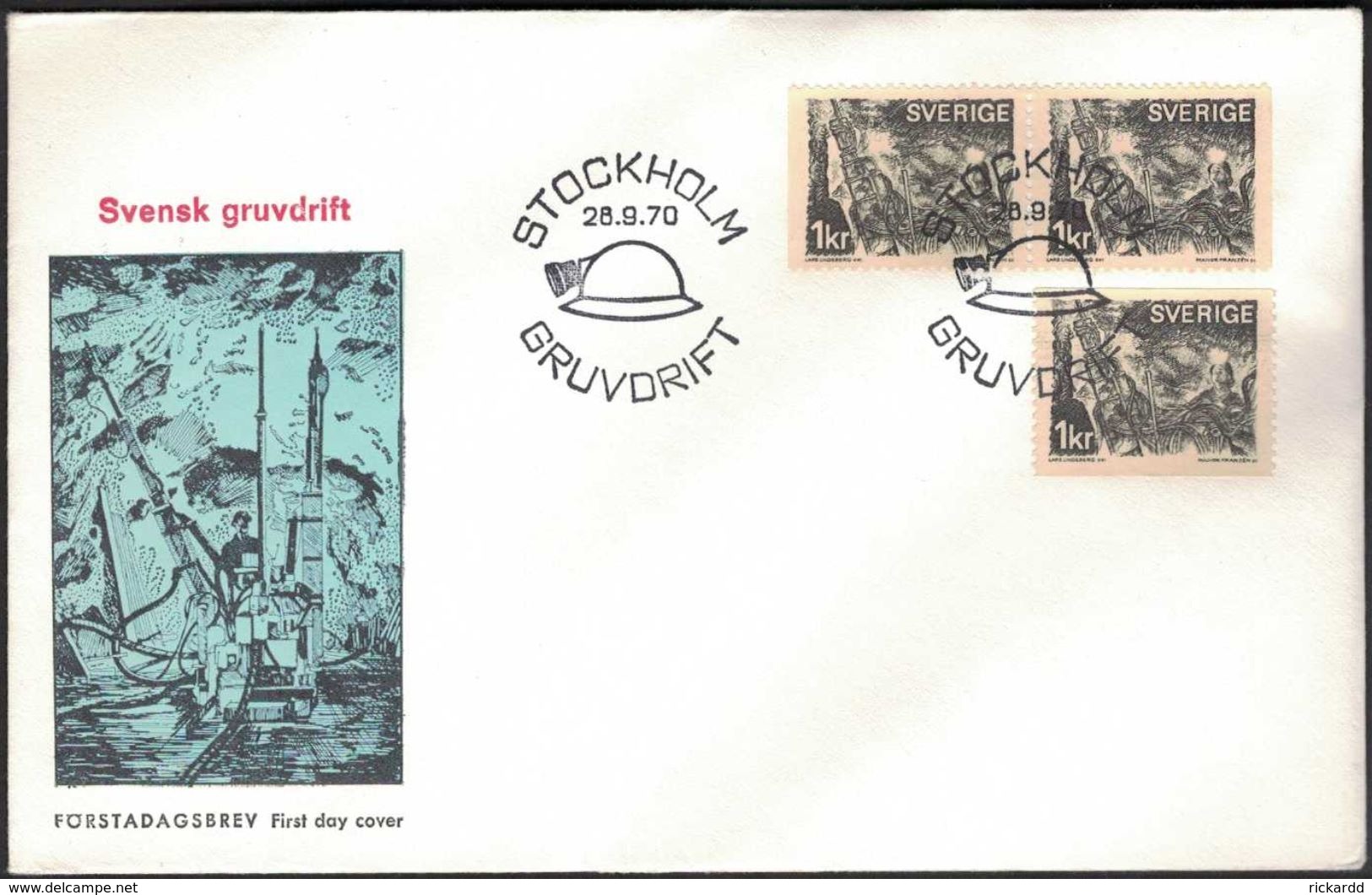 FDC 28/9 1970 Svensk Gruvdrift *ILLUSTRATED* - FDC