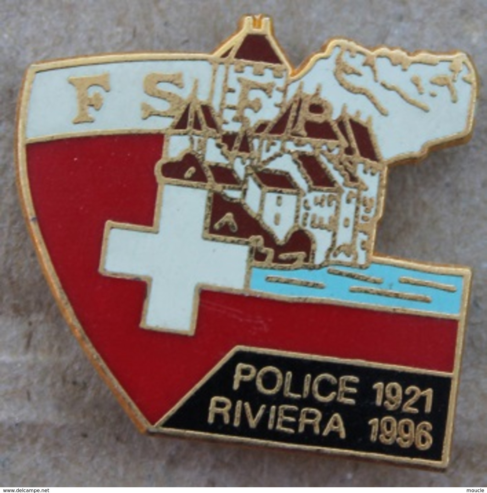 FSFP - POLICE RIVIERA - 1921 / 1996 - CHATEAU DE CHILLON - CANTON DE VAUD - SUISSE - LAC   -    (JAUNE) - Policia