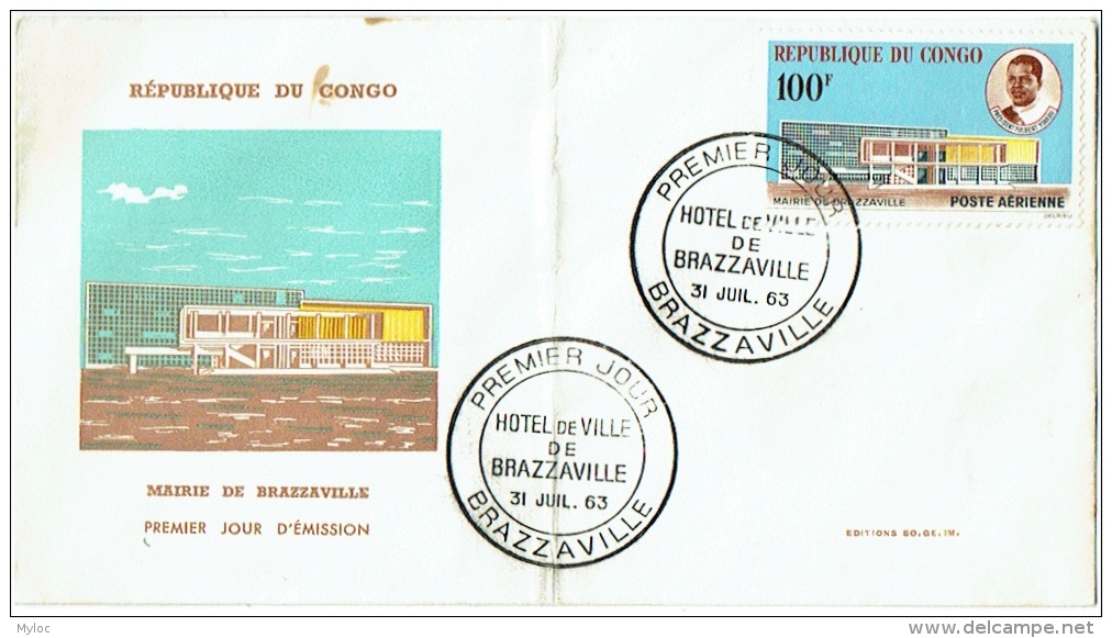 Congo. Mairie De Brazzaville. Premier Jour D'Emission. 1963. - FDC