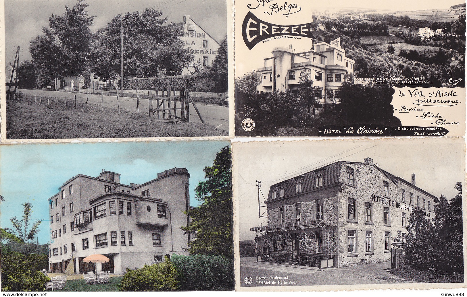 Erezée - Lot De 10 Cartes (Moulin Durdu, Hôtel Belle-Vue, La Clairière...) - Erezée