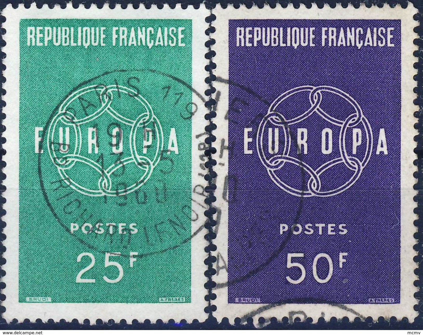 1218 Et 1219 EUROPA  OBLITERE ANNEE 1959 - Used Stamps