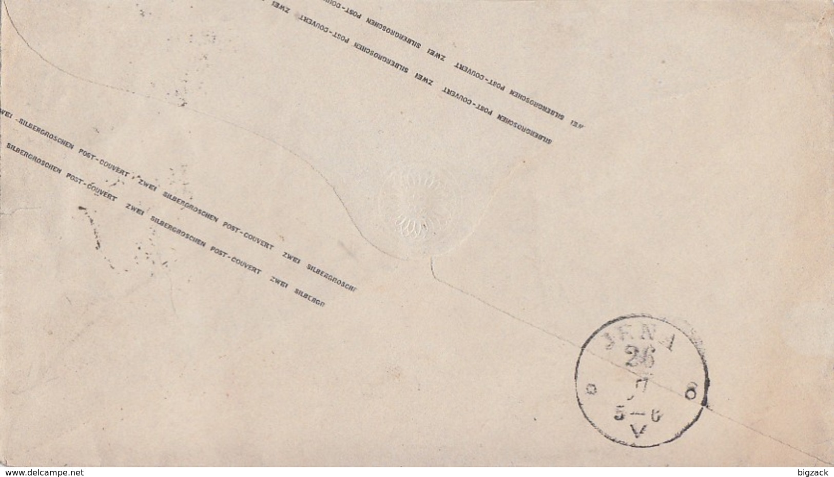 Preussen GS-Umschlag 2 Silb.Gr. K2 Dessau 15.7.67 Gel. Nach Jena - Sonstige & Ohne Zuordnung